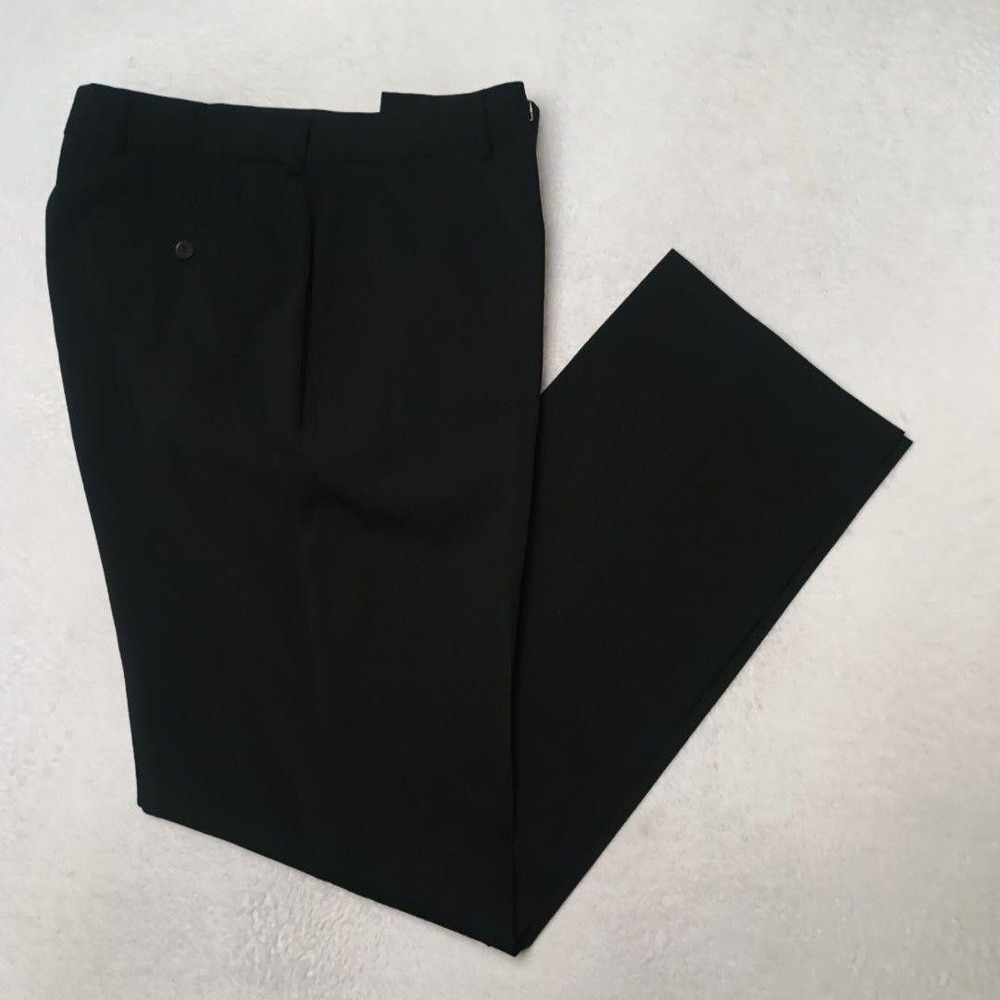Hugo Boss Pant Mens 33x33 Black Dress James Brown Wool Stretch Business Suit